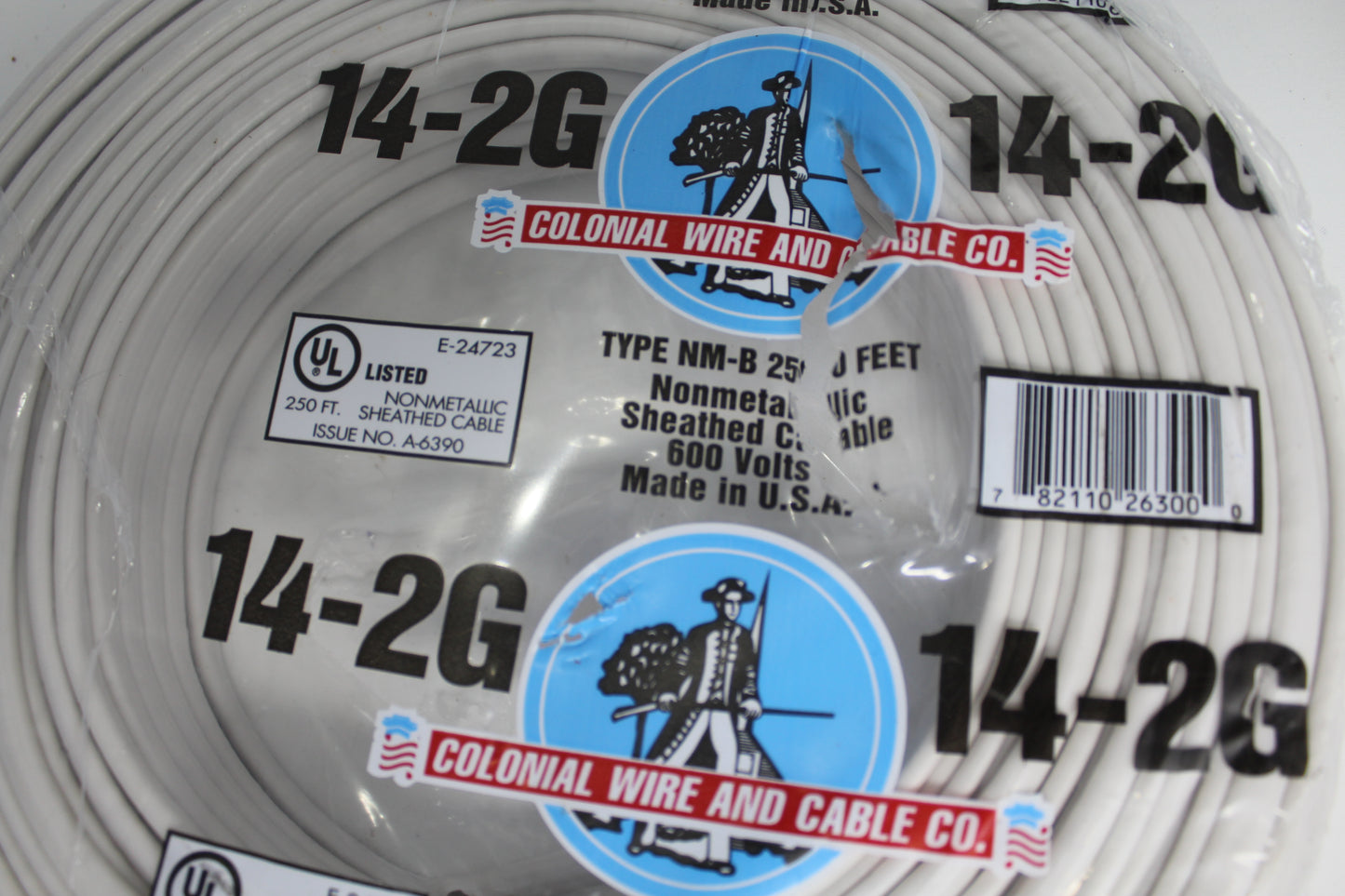 14/2 romex/colonial/cerromax wire 250ft roll