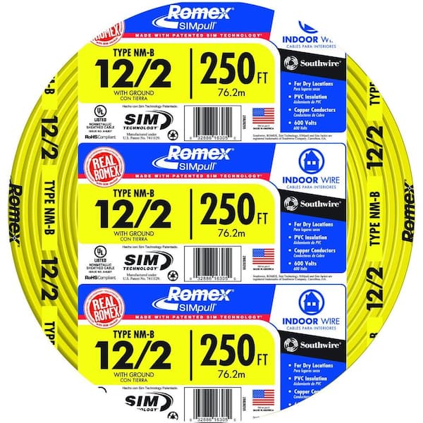 12/2 Romex/colonial/cerromax wire 250ft