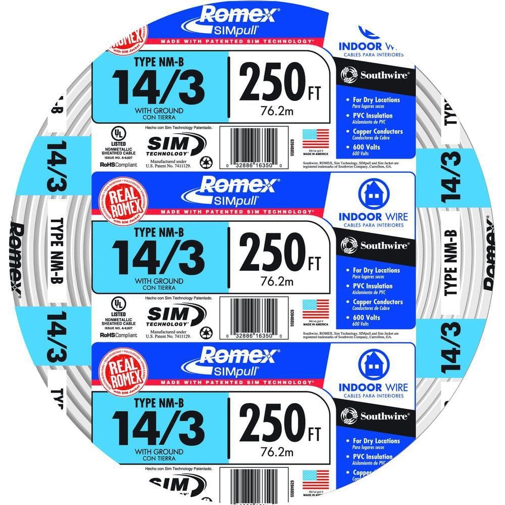 14/3 Romex wire 250ft roll