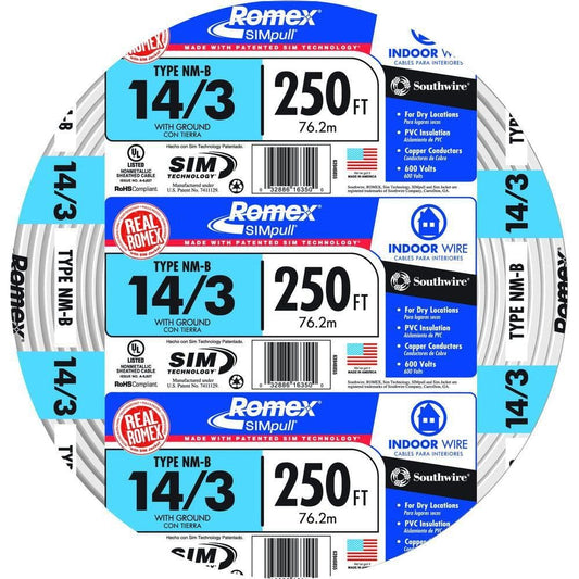 14/3 Romex wire 250ft roll